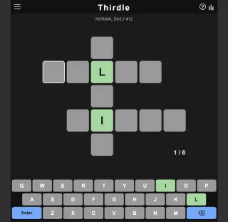 Screenshot of Thirdle