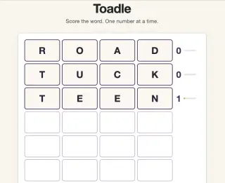 Screenshot of Toadle