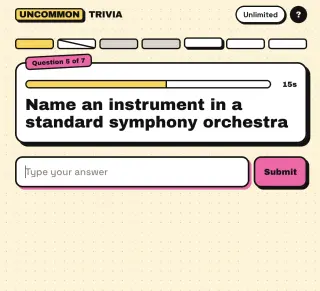 Screenshot of Uncommon Trivia