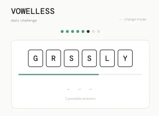 Screenshot of Vowelless