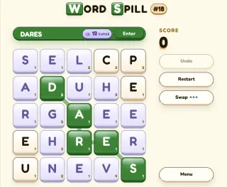 Screenshot of Word Spill