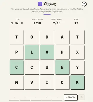 Screenshot of Zigzag