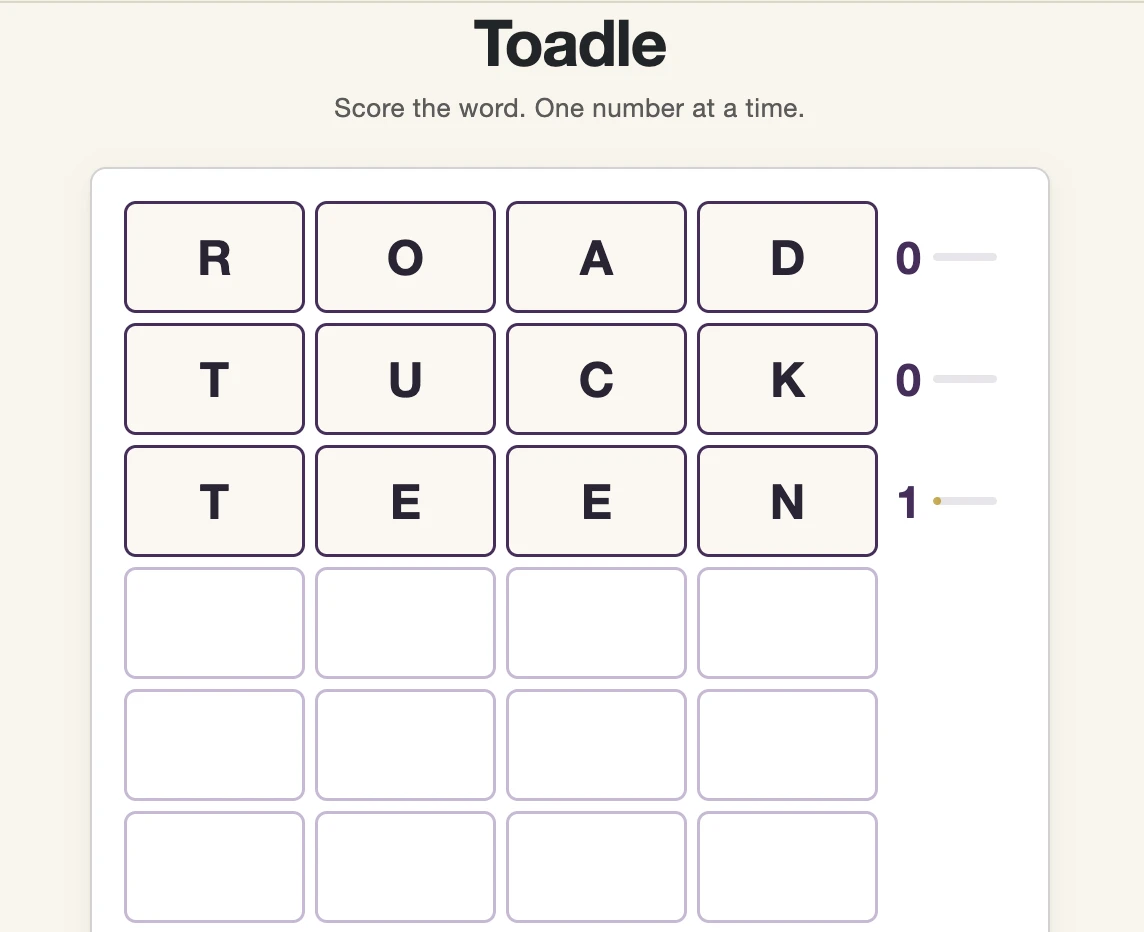 Screenshot of Toadle