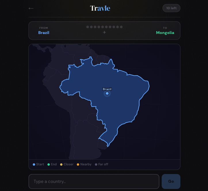 Screenshot of Travle