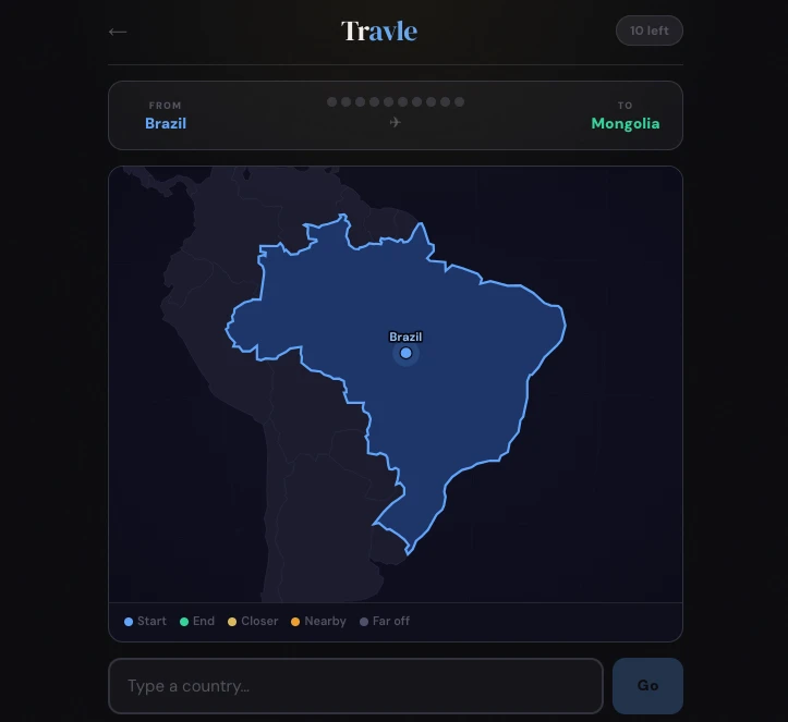 Screenshot of Travle