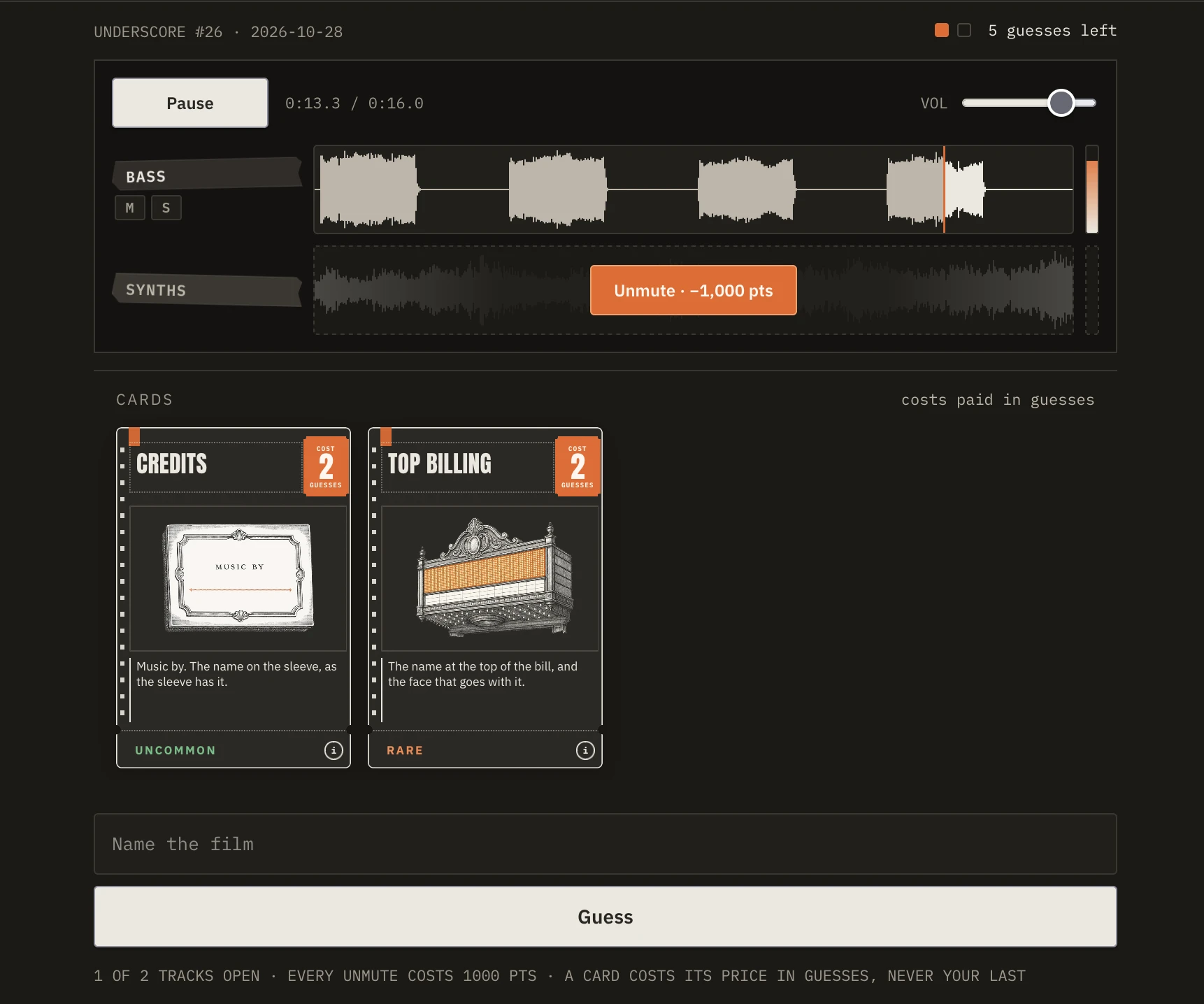 Screenshot of Underscore