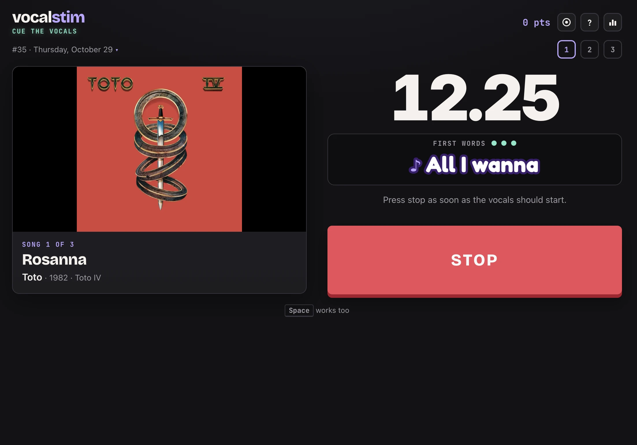 Screenshot of vocalstim
