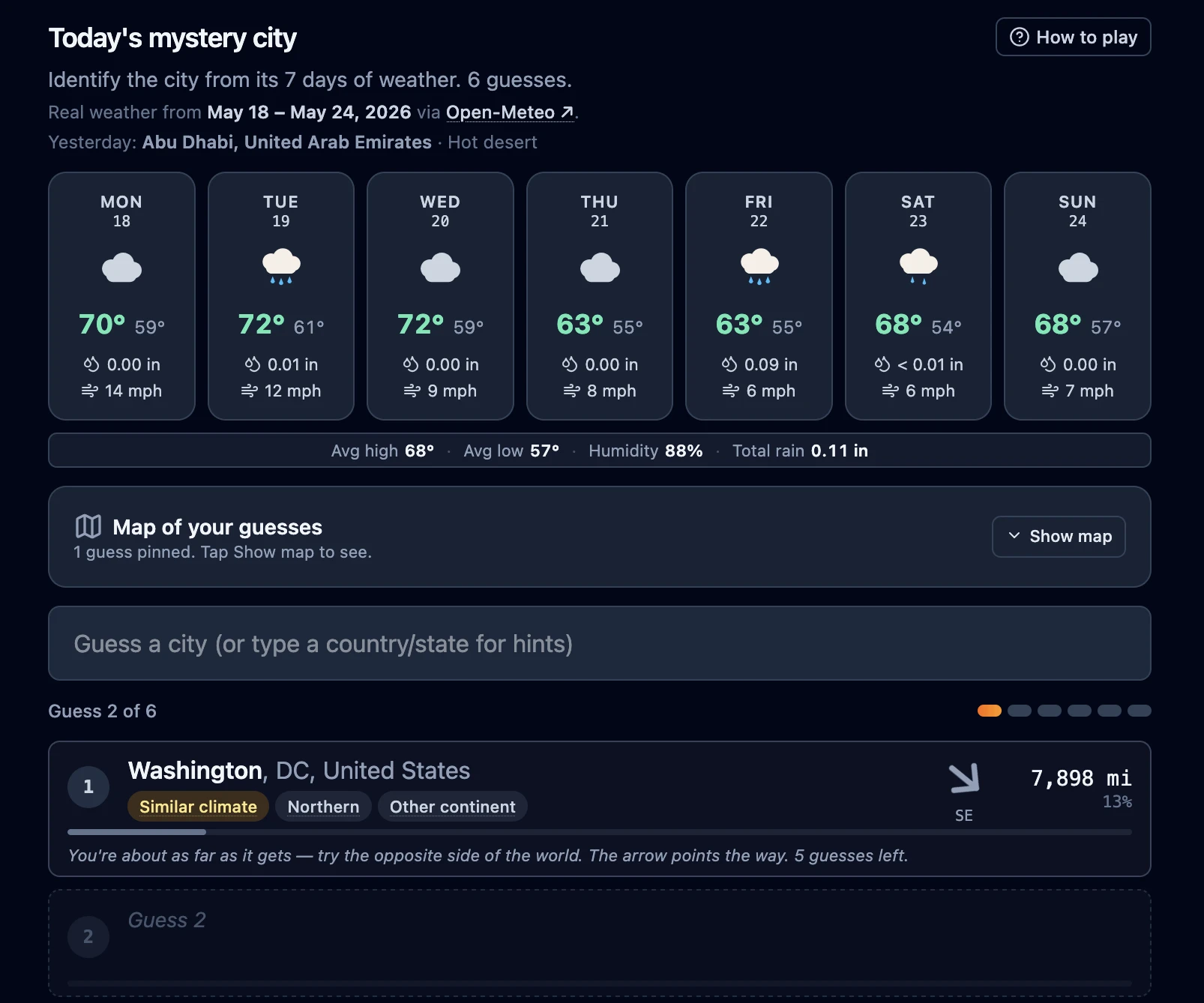 Screenshot of Weatherdle