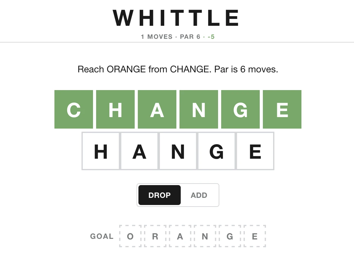 Screenshot of Whittle