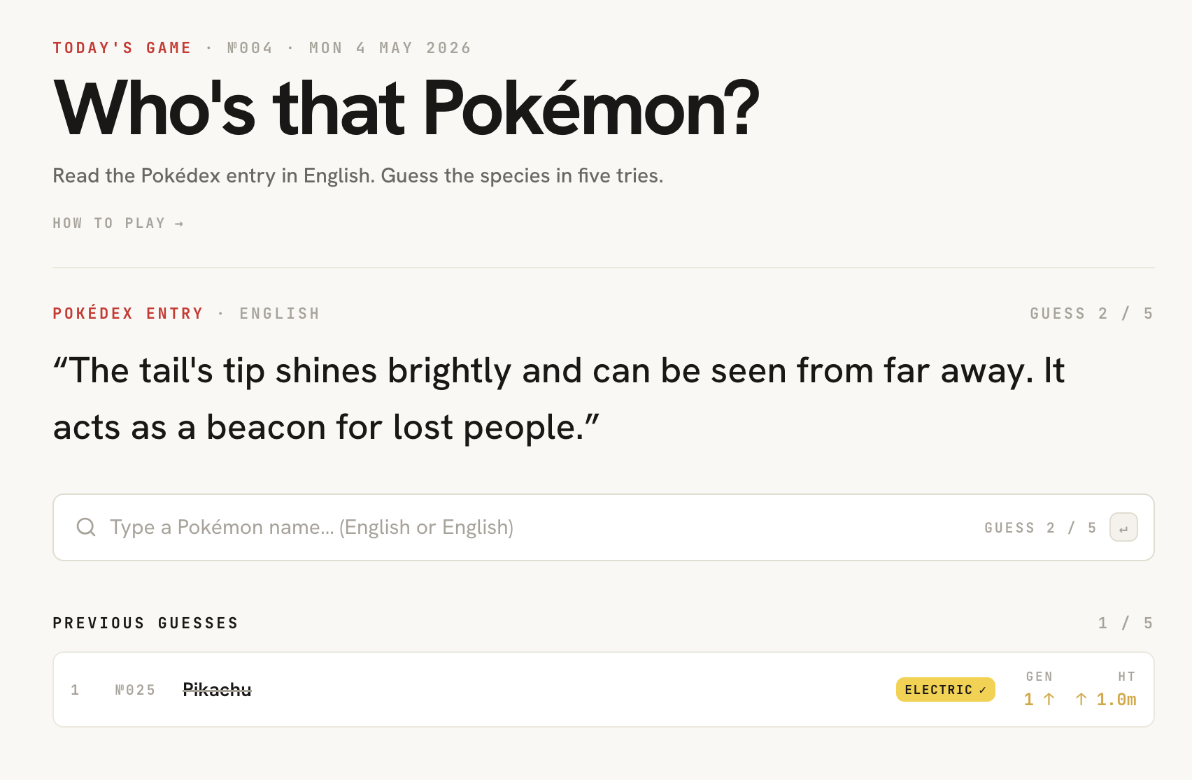 Screenshot of Pokelingo