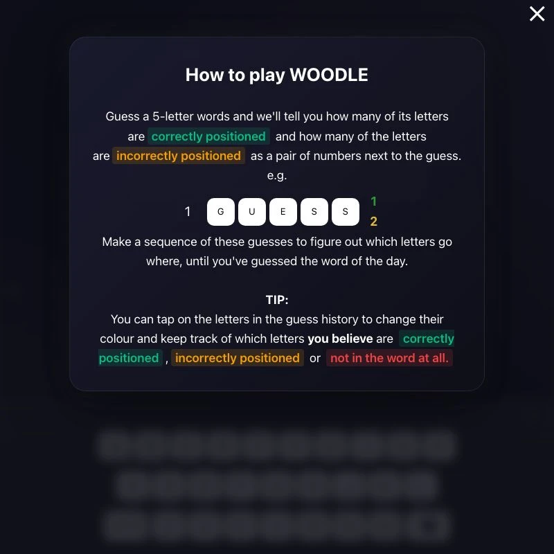 Screenshot of Woodle