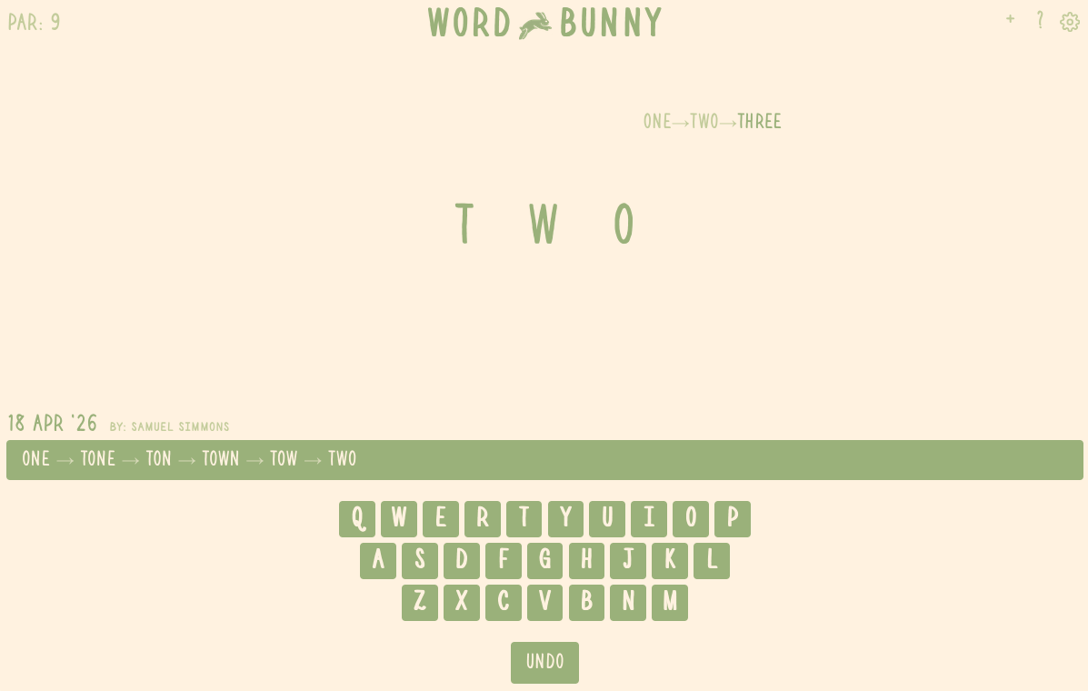 Screenshot of Word Bunny