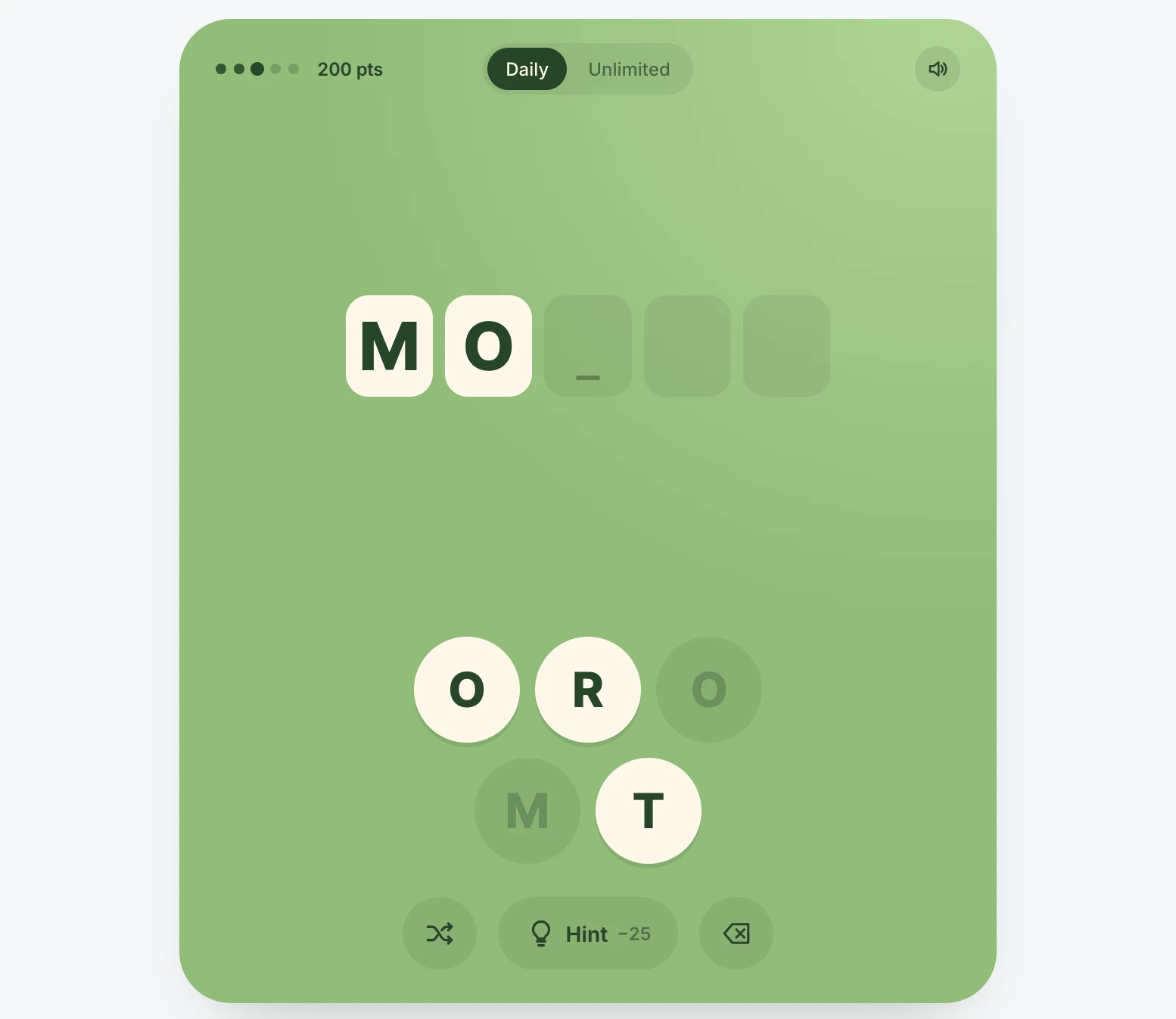 Screenshot of Word Scramble