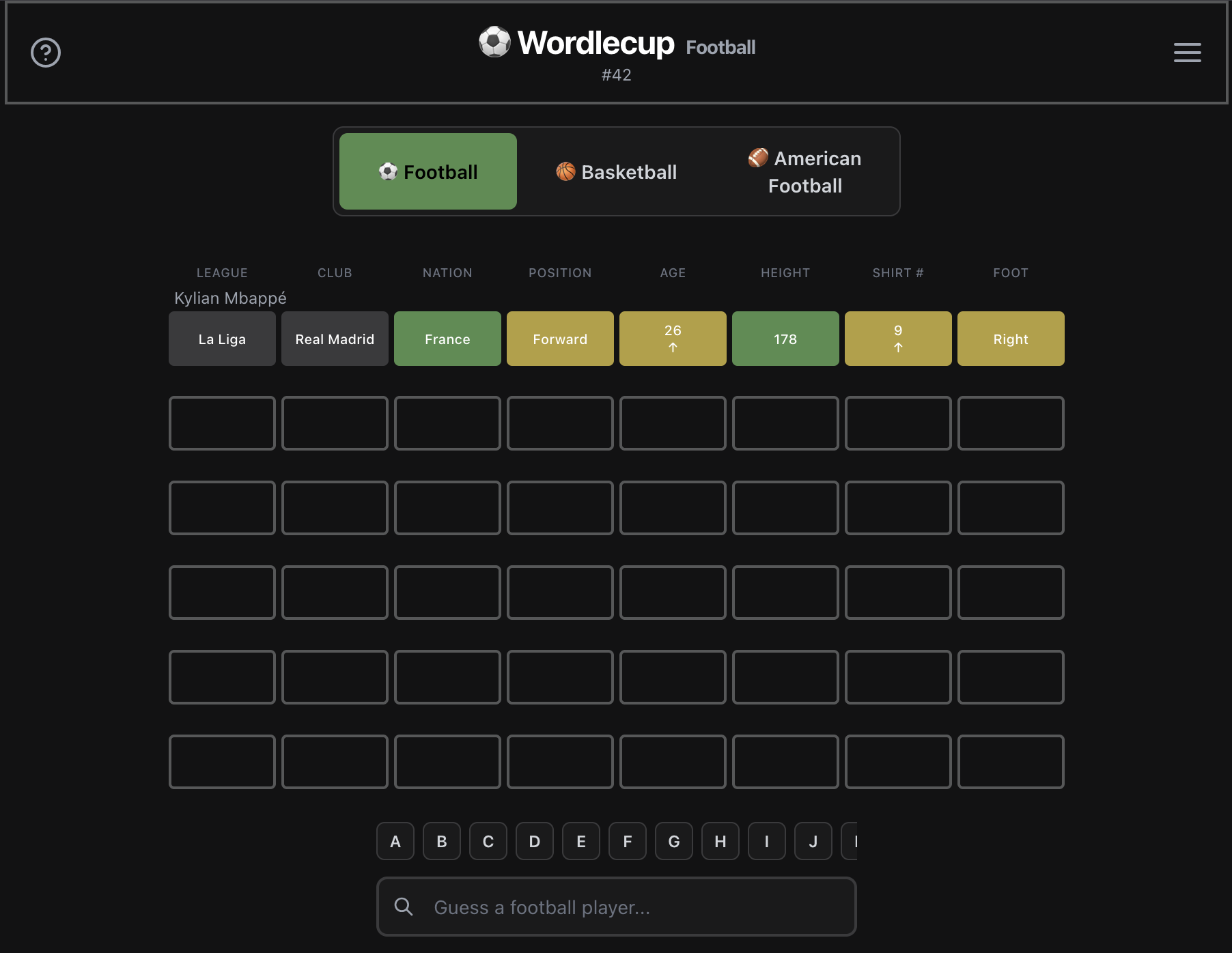 Screenshot of Wordlecup