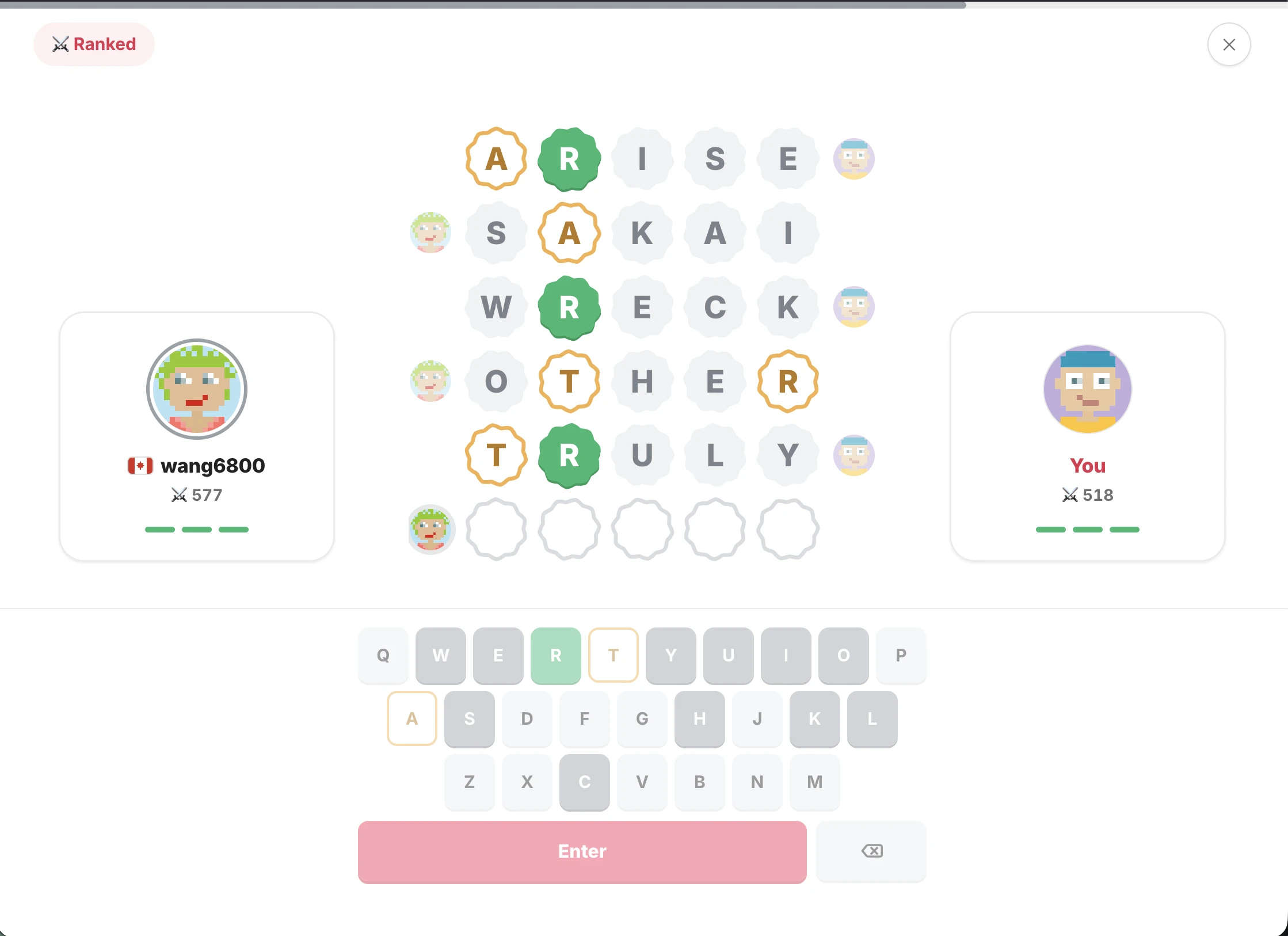 Screenshot of Worduel: Wordle Duel 1v1