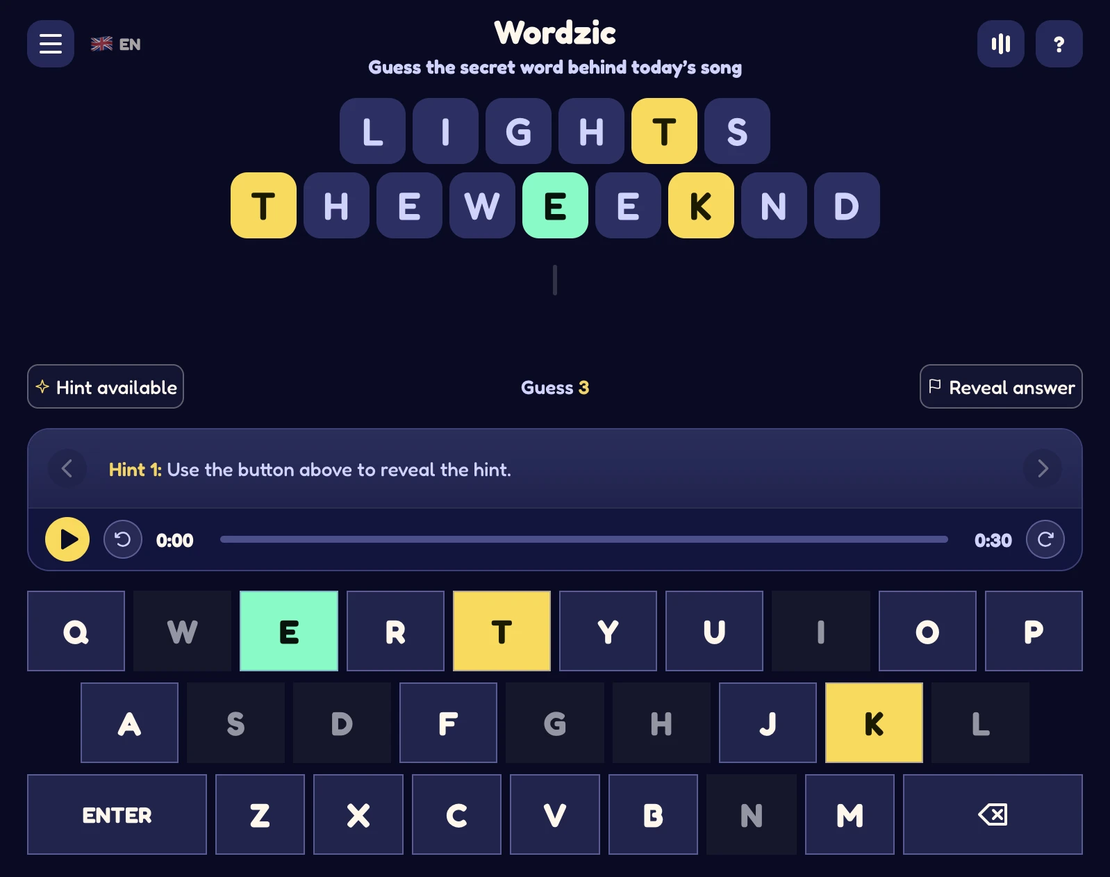 Screenshot of Wordzic