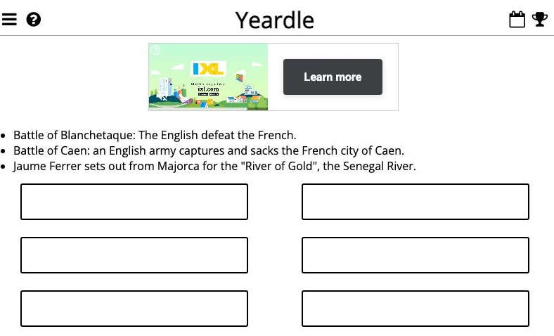 Screenshot of Yeardle